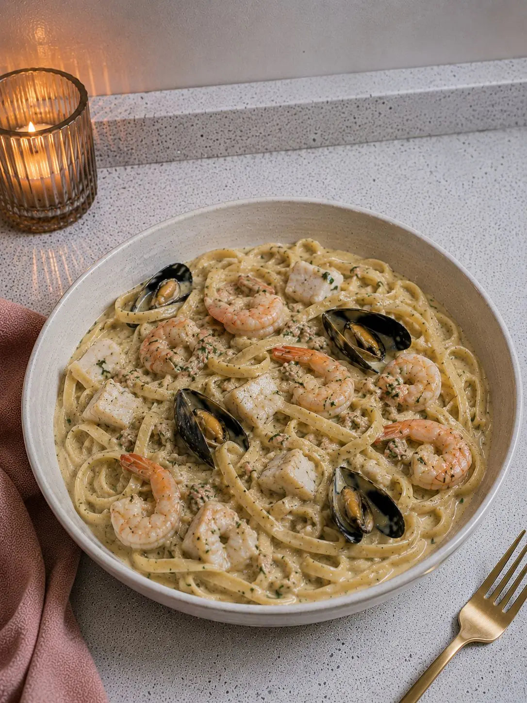 Seafood Cream Pasta