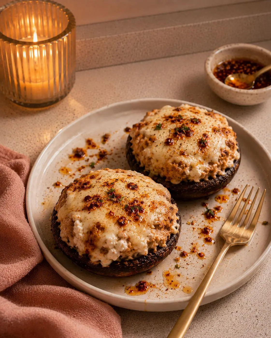 Stuffed Protein Mushrooms